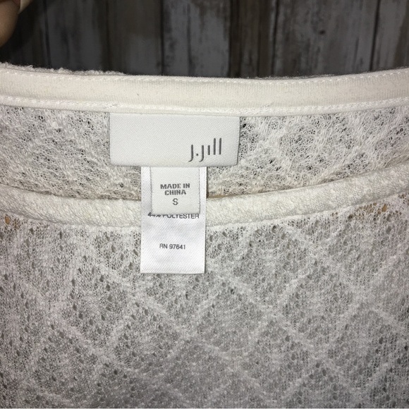 J. Jill White Knit Open Back Blouse - Picture 7 of 7